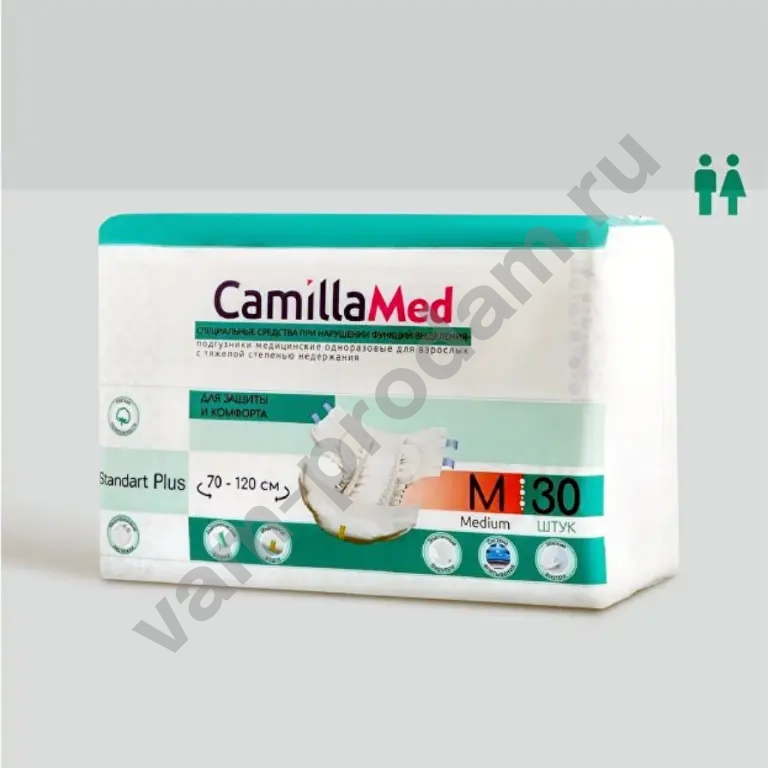 Подгузники памперсы Camilla Med, размер М, 30 штук в упаковке