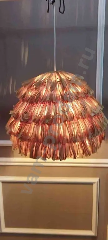 Пушистый светильник, люстра, мохнатый абажур