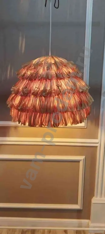 Пушистый светильник, люстра, мохнатый абажур