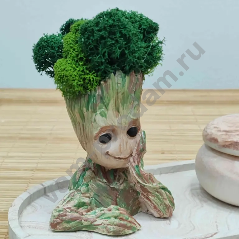 Набор комплимент Весёлый Грут, подсвечник на декоративной тарелочке