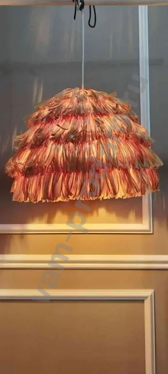 Пушистый светильник, люстра, мохнатый абажур