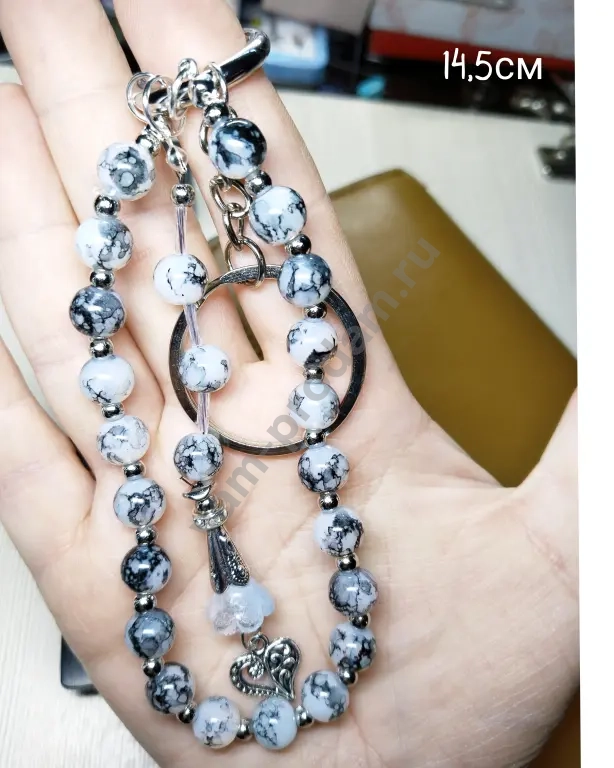 брелок - '' Мраморная симфония'' ; ручная работа, новый "