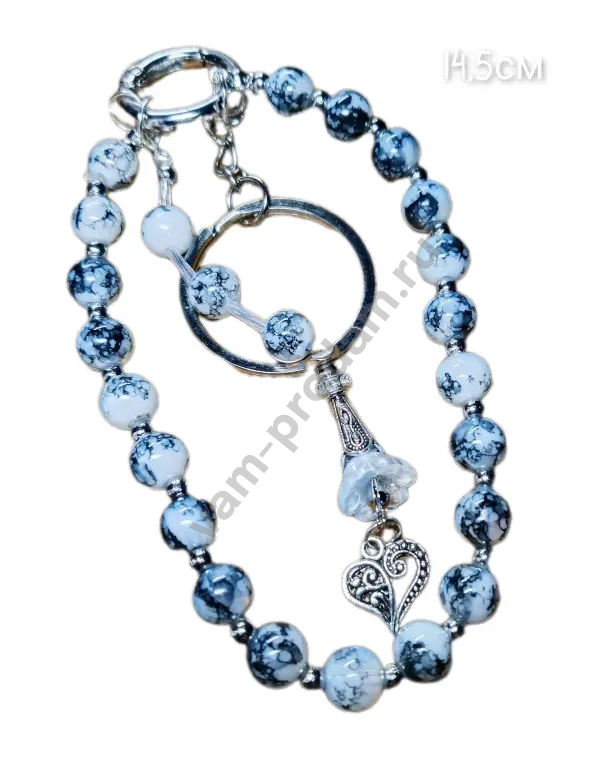 брелок - '' Мраморная симфония'' ; ручная работа, новый "