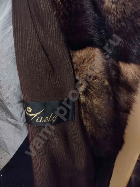 Шуба бобрик с норкой, с капюшоном, р. 48-52-54