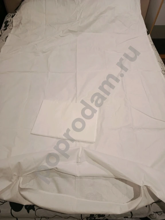 Простынь и пододеяльник 1,5 спальные 100% хлопок. Ярко белый цвет. Плотная ткань