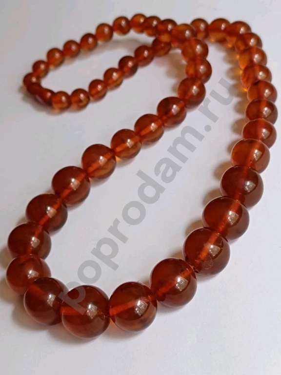 Длинные Крупные Бусы. Натуральный Янтарь. Винтаж.