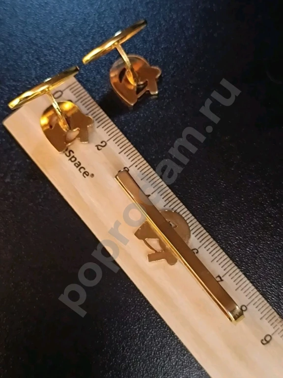 Комплект. Запонки и зажим. Tresor Paris. Оригинал. Винтаж 1950-е.