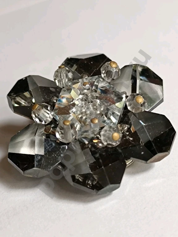 Наборная Брошь. Чехия. Jablonex. Винтаж. Стекло.