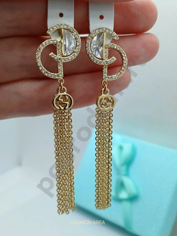 Красивые Серьги Aureate Long Golg