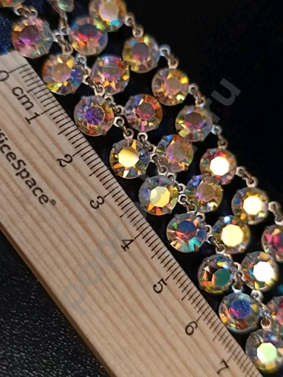 Колье Цепочка. Безель. Чехия. Jablonex. Винтаж. Стекло АБ.