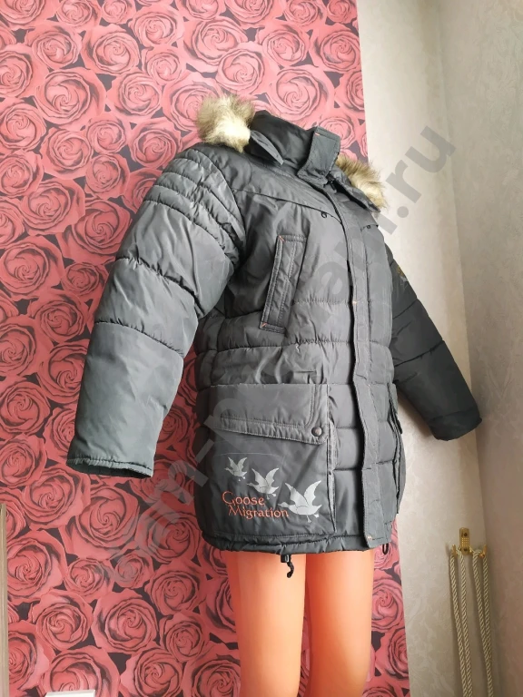 Зимний пуховик для мальчика Рост 152 с капюшоном