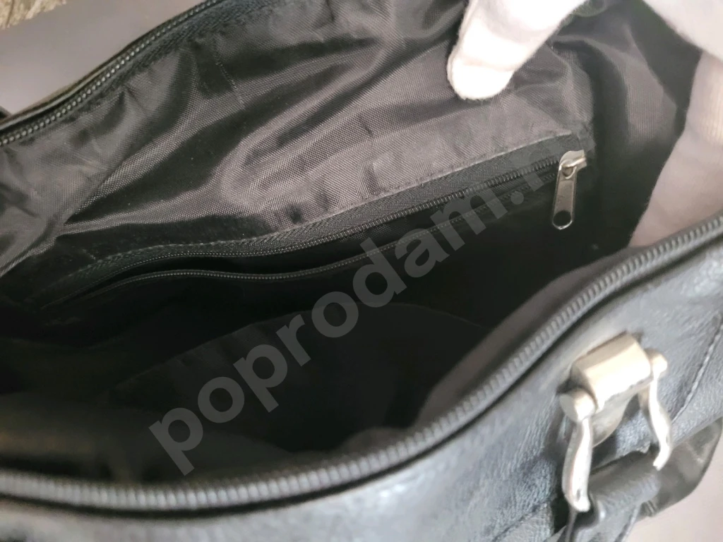 Сумка кросс-боди черная на длинном ремешке экокожа