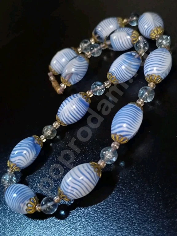 Старинные Бусы 1940-е. Чехия. Jablonex. Стекло.