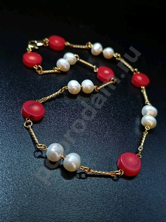 Бусы Цепочка. Italia Independent. Натуральный Жемчуг, Коралл.