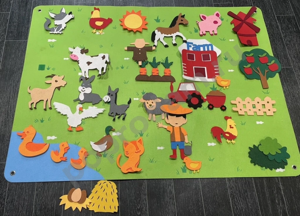 Развивающая игрушка на липучках коврик