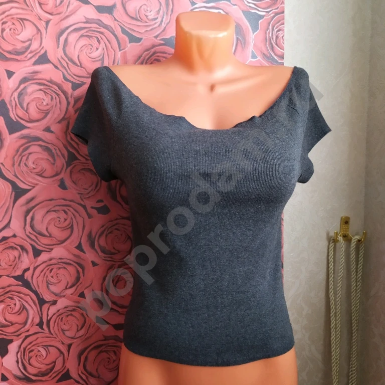 Топ блузка кофточка Твое 50 XL серая тепленькая женская Состав: хлопок