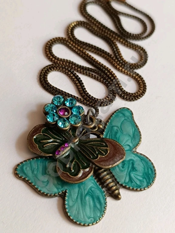 Крупная Подвеска на цепочке. Англия. Эмаль.