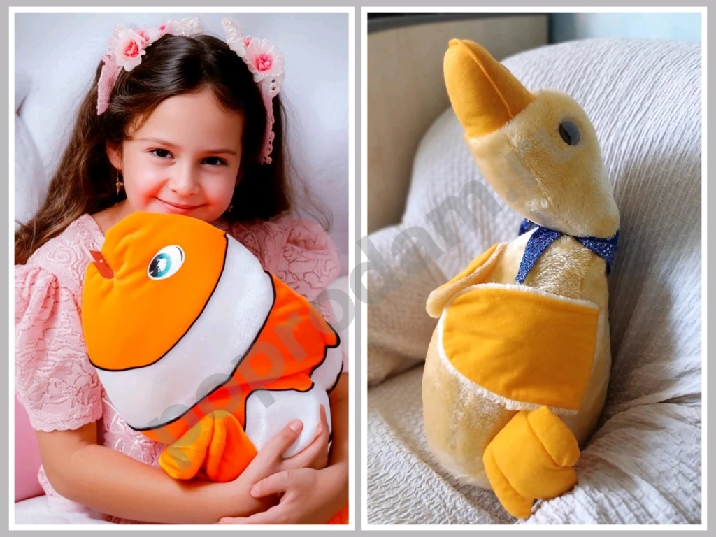 Мягкие игрушки подушки оживят твою кровать