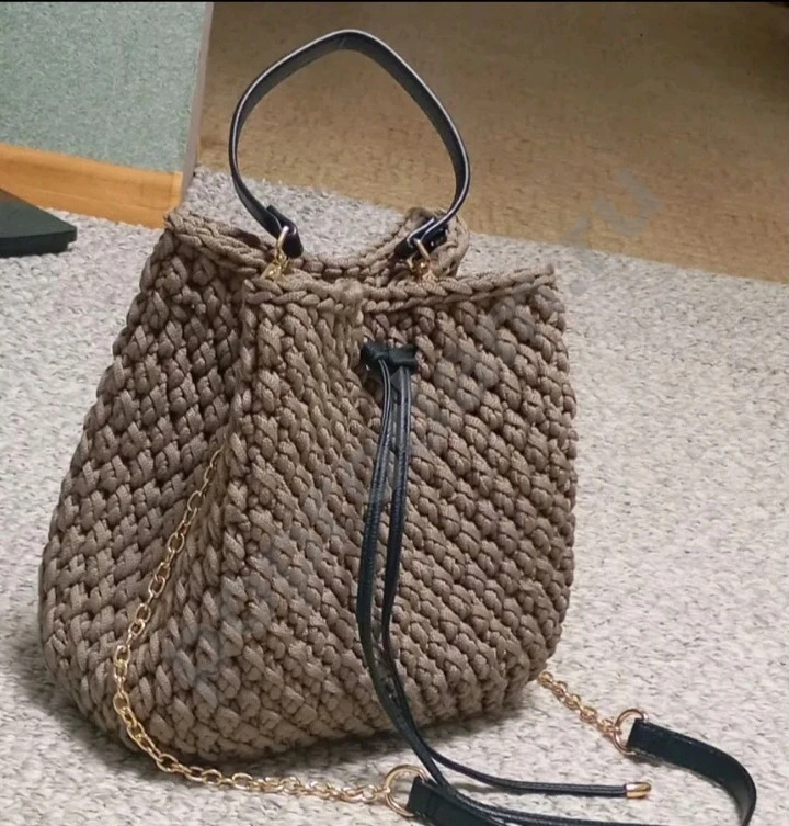 Вязаные сумки женские, корзинки