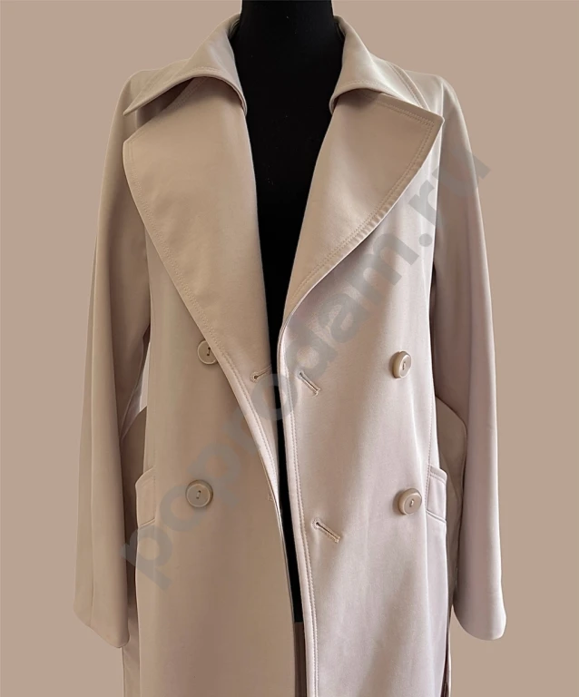 Женское бежевое пальто Avalon до колен с поясом