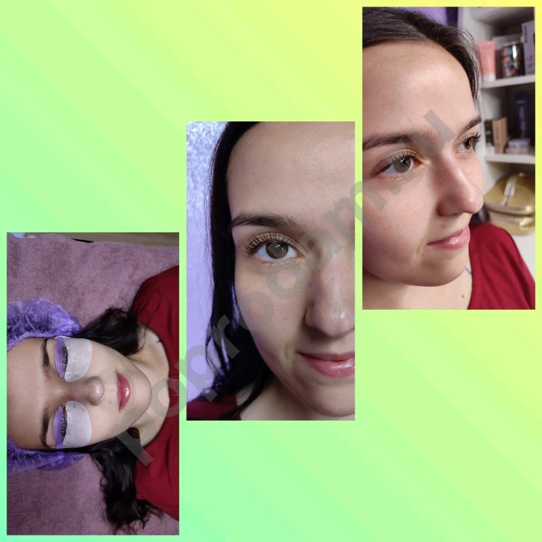 Ламинирование окрашивание ботокс ресниц бровей