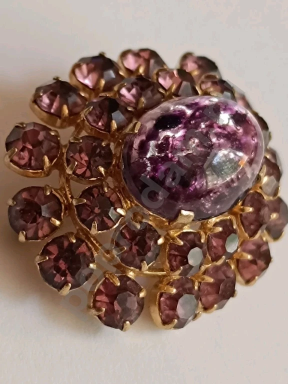 Ярусная Брошь. Чехия. Jablonex. Винтаж. Стекло.