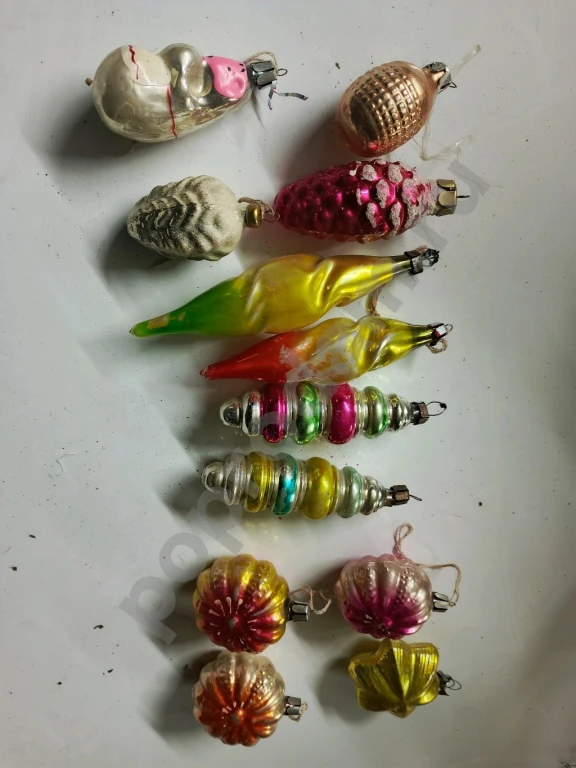 Елочные игрушки СССР Стеклянные. Редкие игрушки СССР Цена за всё. Доставка