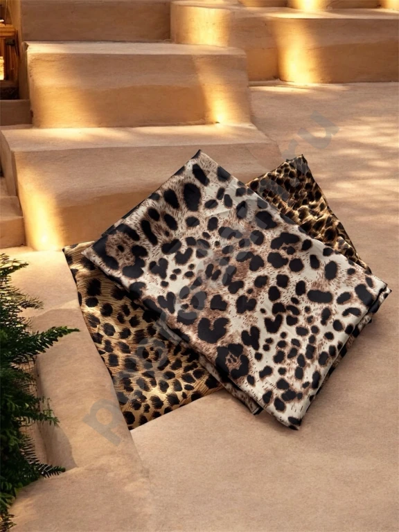 Платок шелковый леопардовый в леопардовом мешочке