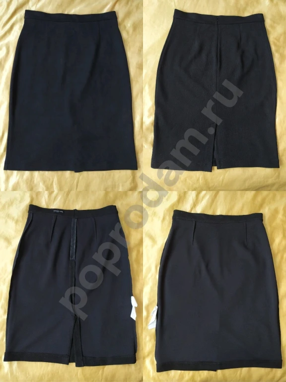 Юбка карандаш чёрная женская с разрезом на молнии новая