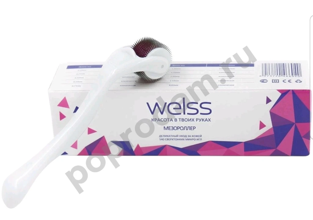 Новый мезороллер для лица Welss 0.3 мм