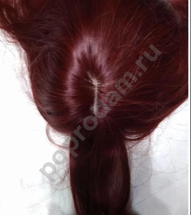 Парик бордовый длинный новый