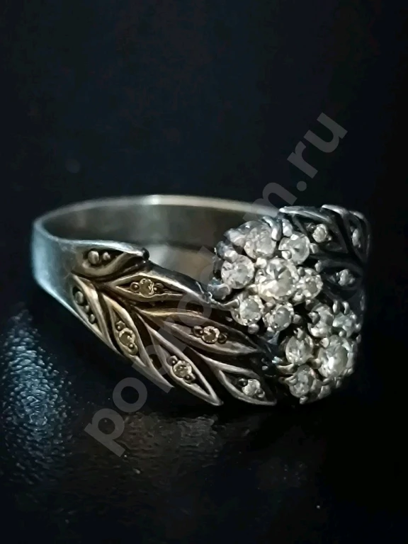 Кольцо. Серебро 925 пробы. Тризуб. Размер 23.