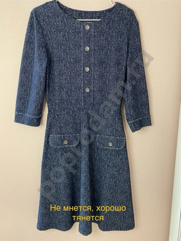 Серое платье офисное с пуговицами офисное 44-46