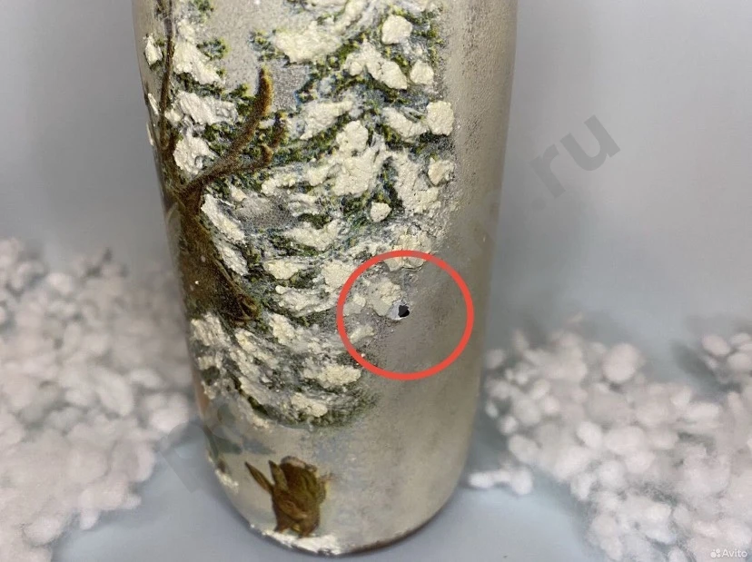 Новогодняя бутылка декупаж ангел в зимнем лесу