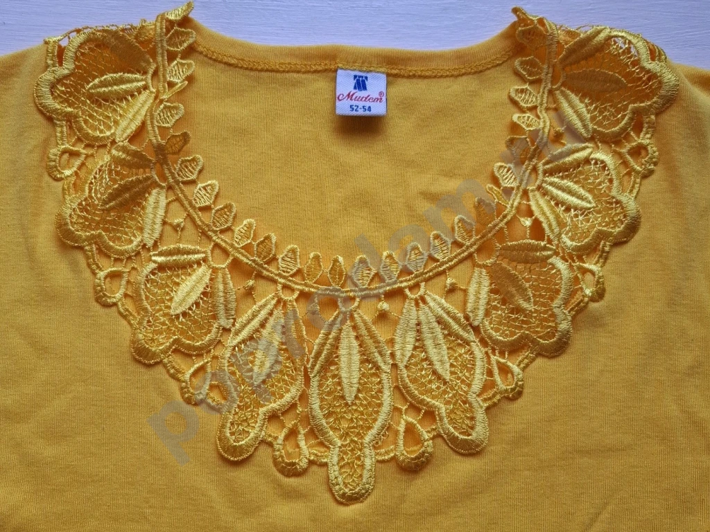 Женская футболка желтая хлопок 46-48