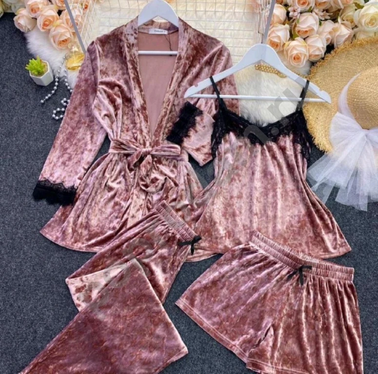 Женская пижама 4в1 бархат