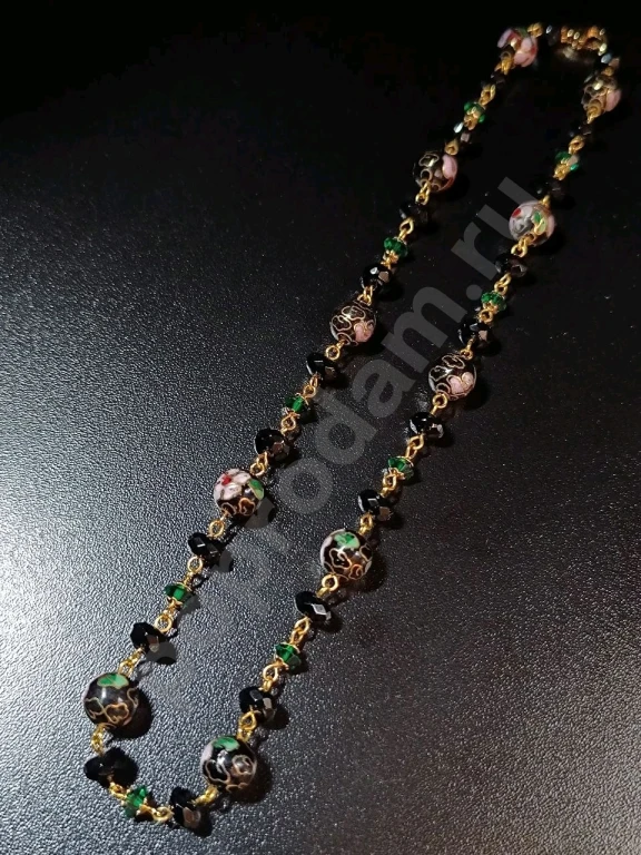 Бусы Цепочка. italia Independent. Клуазоне. Хрустальное Стекло.