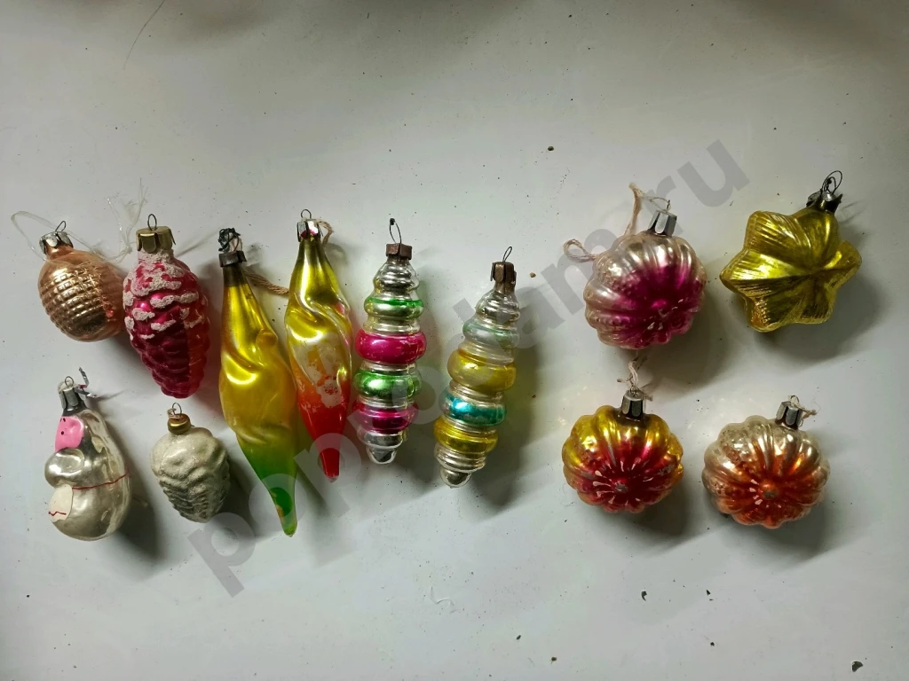 Елочные игрушки СССР Стеклянные. Редкие игрушки СССР Цена за всё. Доставка