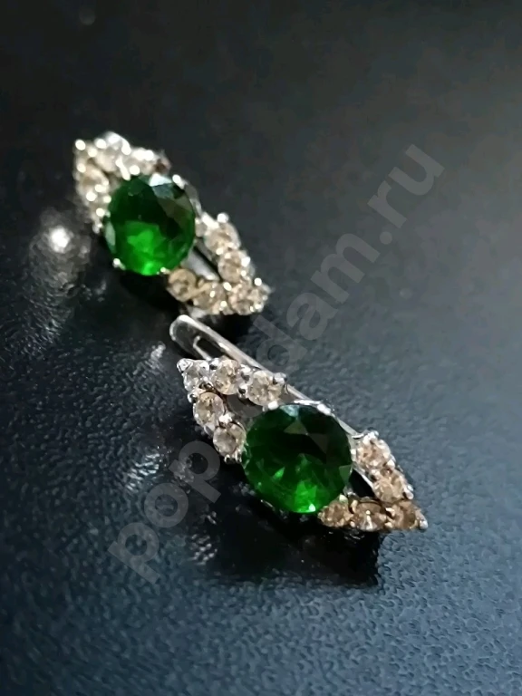 Серьги. Серебро 925 пробы. Тризуб. Харьков.