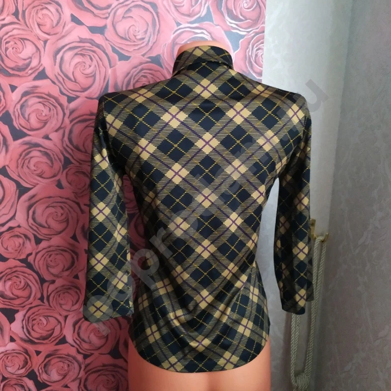 Рубашка Mexx блуза женская размер M L 46 коричневая Рукав три четверти Приталенная