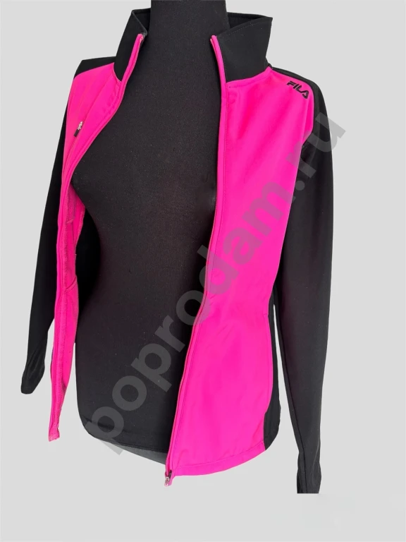 Спортивная куртка Fila женская чёрно-розовая