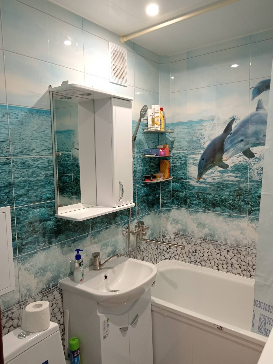 Ремонт ванных комнат, санузлов: Санузел панелями (вместе с материалом)