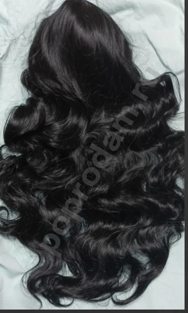 Парик черный волнистый новый