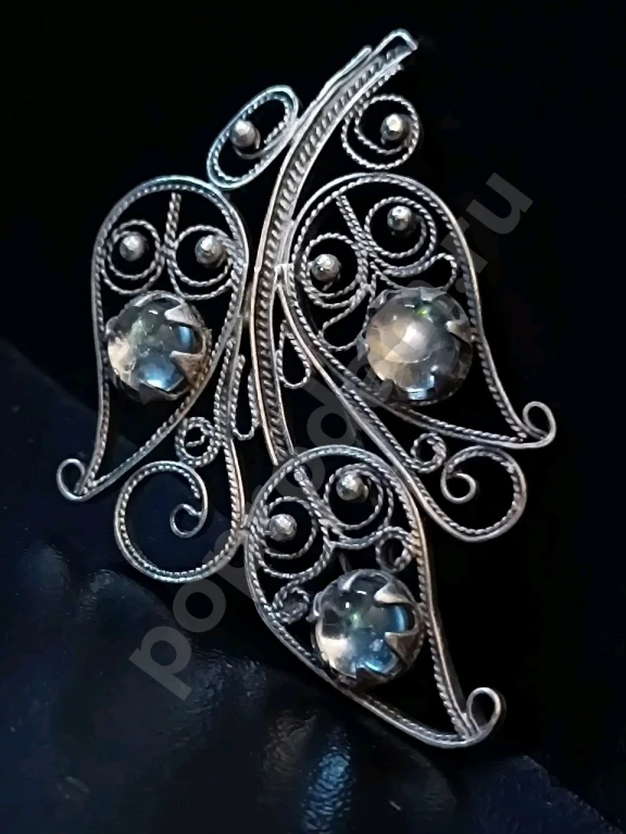 Крупная Брошь. Казаковская Скань. Винтаж СССР.