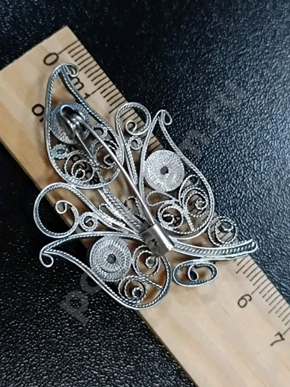 Крупная Брошь. Казаковская Скань. Винтаж СССР.