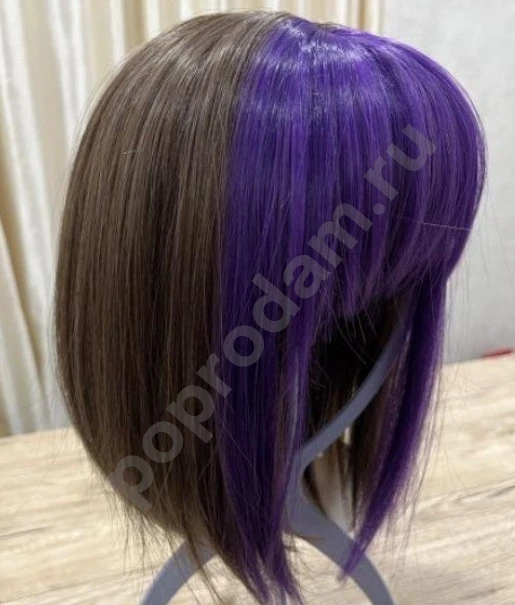 Парик каре с фиолетовой челкой Новый