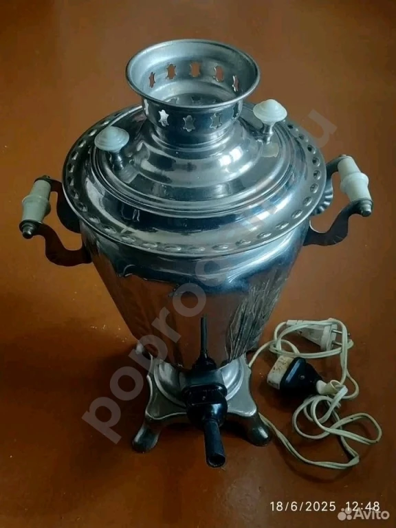 Самовар электро 3л Рюмка СССР /термос с помпой кнр
