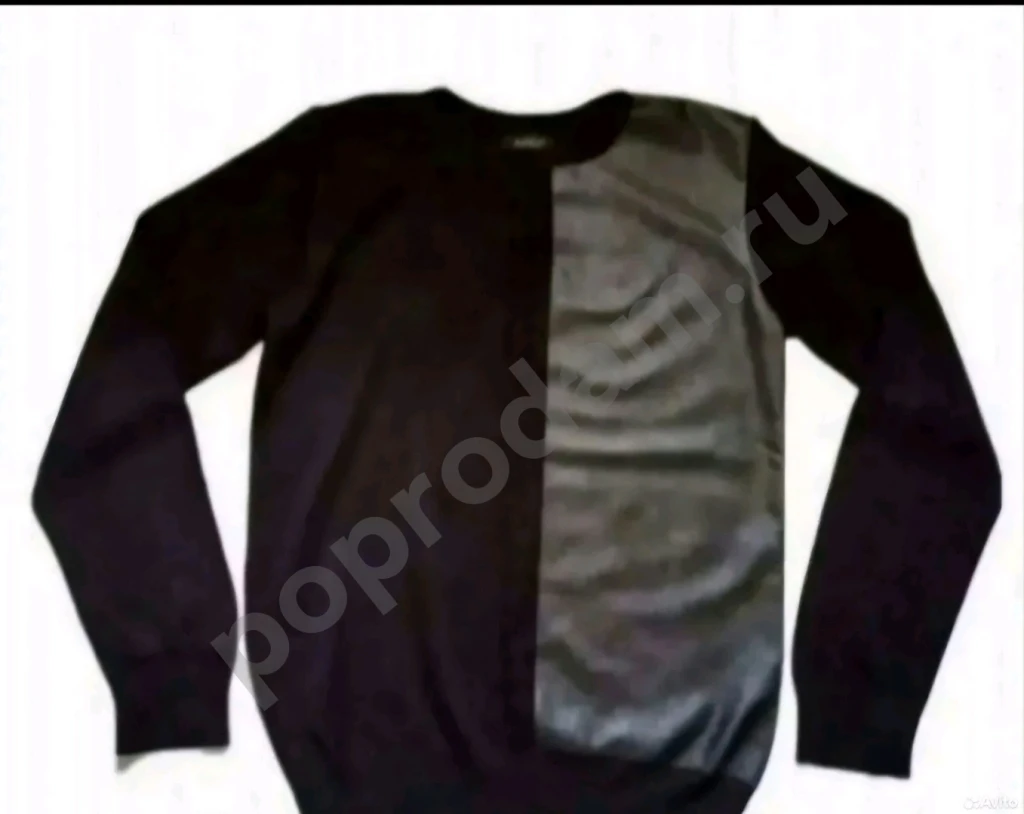 Молодежный джемпер-пуловер S 44-46 размер с кожаной вставкой