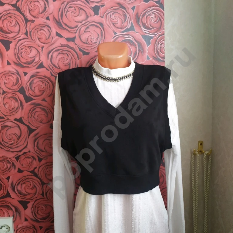 Жилетка S безрукавка H&M топ хлопок Турция