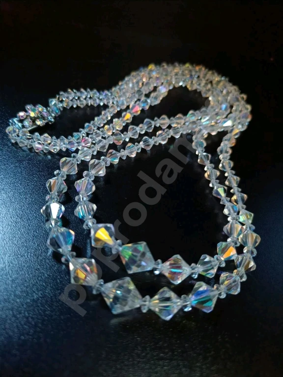 Крупные Длинные Бусы. Винтаж. Стекло АБ.